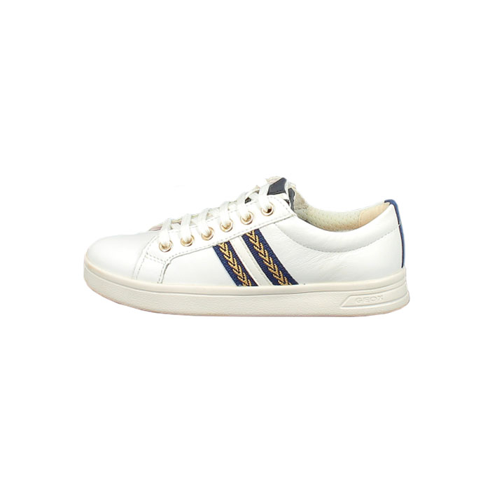 Geox fille j024mh cuir lisse blanc lacet
