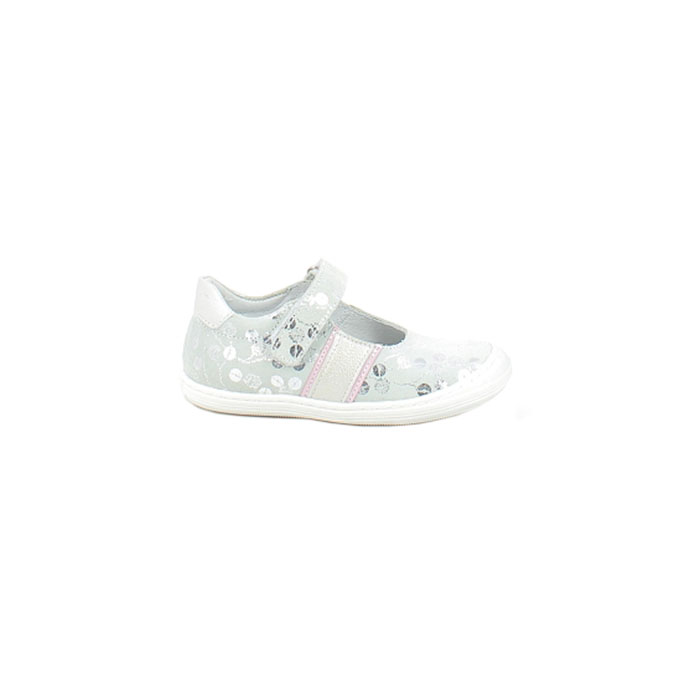 12 46957 FLO PAU:CUIR LISSE/ARGENT/SCRATCH