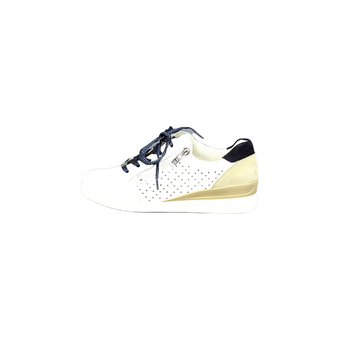 45.210 1233304.07:CUIR LISSE/BLANC/LACET ZIP