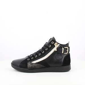 ASLAN B166 PALME MIX:CUIR LISSE/NOIR/LACET ZIP