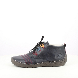 RIEKER 52509.14<br>CUIR LISSE BLEU LACET ZIP