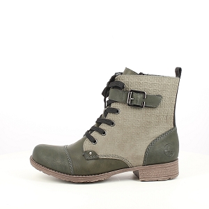 RIEKER 70814.52<br>CUIR LISSE KAKI LACET ZIP