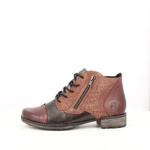 REMONTE D4378.22<br>CUIR LISSE MARRON LACET ZIP