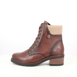 REMONTE D1A70.22<br>CUIR LISSE MARRON LACET ZIP