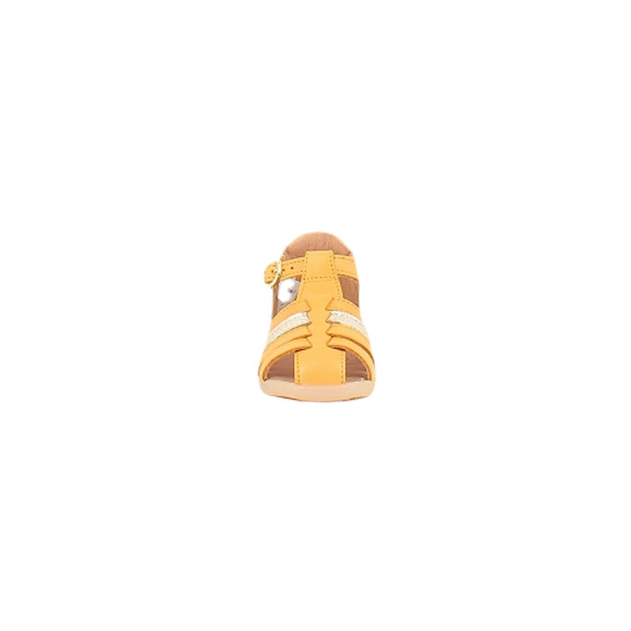 Remy Chausseur Babybotte Debout Gariguette 7075b122 Cuir Lisse Jaune Boucle Bebe