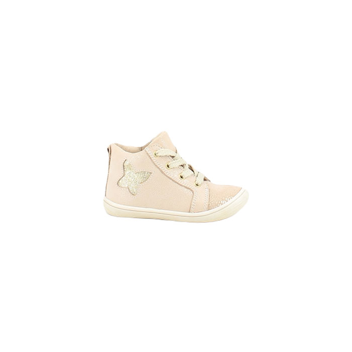 BERRY JUJU:CUIR LISSE/OR/LACET ZIP