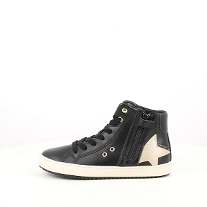 GEOX J044GA<br>CUIR LISSE NOIR LACET ZIP