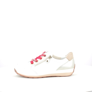 MURIA 1234587.79:CUIR LISSE/BLANC/LACET ZIP