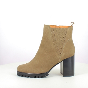 KARSTON POPPY<br>CUIR VELOURS TAUPE ZIP