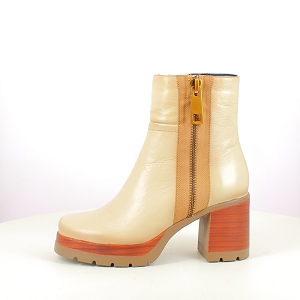 DORKING D9413<br>CUIR LISSE ECRU ZIP