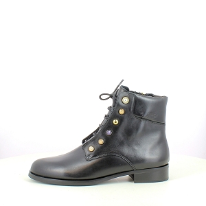 KARSTON MILANO<br>CUIR LISSE NOIR LACET ZIP