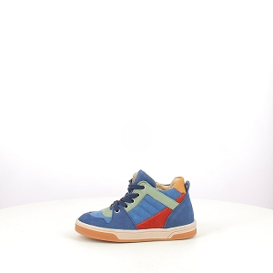  SACHA<br>CUIR LISSE BLEU LACET ZIP