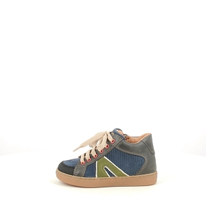  7091B086<br>CUIR VELOURS GRIS LACET ZIP