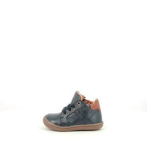  ESSENTIEL<br>CUIR LISSE MARINE LACET ZIP