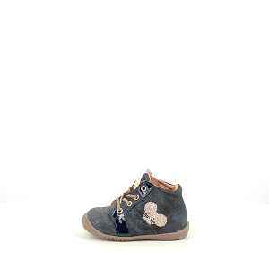  COQUIN<br>CUIR VELOURS MARINE LACET ZIP