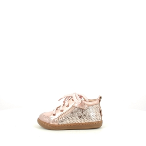  BOUBA BI ZIP<br>CUIR LISSE ROSE LACET ZIP