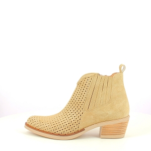  AMORE<br>CUIR VELOURS BEIGE ZIP