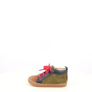  KIKKO BASE<br>CUIR VELOURS KAKI LACET ZIP