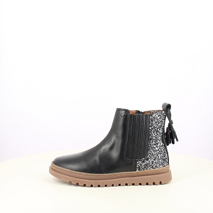 SHOO POM WONDER BOOTS<br>CUIR LISSE NOIR ZIP