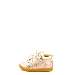  BOUBA BI ZIP<br>CUIR LISSE ROSE LACET ZIP