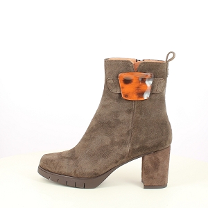 ROSE METAL FENAY<br>CUIR VELOURS MARRON ZIP