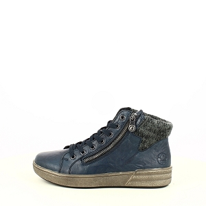 RIEKER X0709.14<br>CUIR LISSE MARINE LACET ZIP