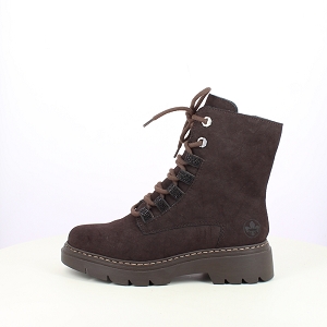 RIEKER 76729.25 <br> CUIR VELOURS MARRON LACET ZIP
