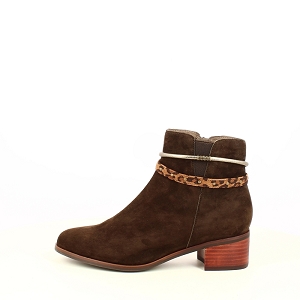  RAZEL<br>CUIR VELOURS MARRON ZIP