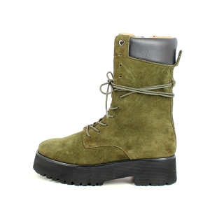  RAYNE<br>CUIR VELOURS KAKI LACET ZIP