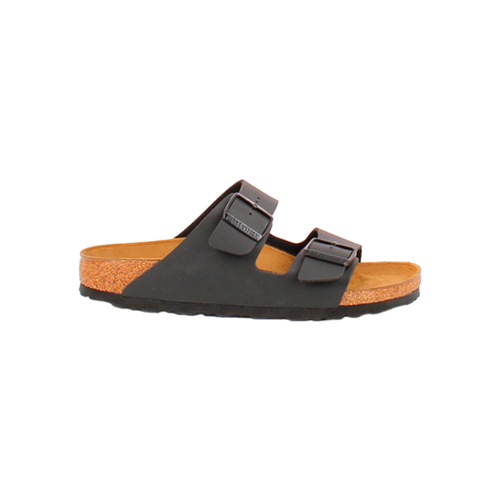 Birkenstock sandale arizona cuir lisse noir boucle