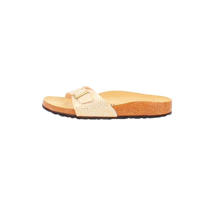 Birkenstock sandale madrid cuir lisse or boucle