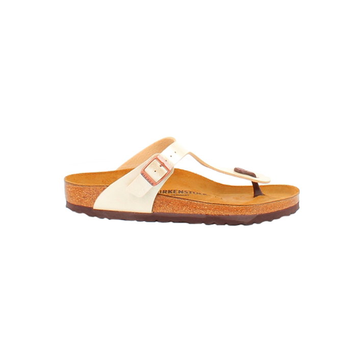 Birkenstock sandale gizeh metal blanc boucle