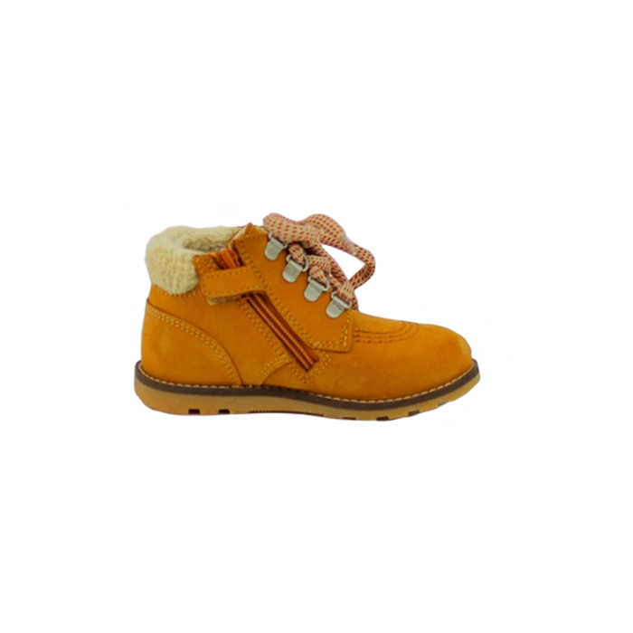 Kickers debout nonohook cuir gras camel lacet1332601_3