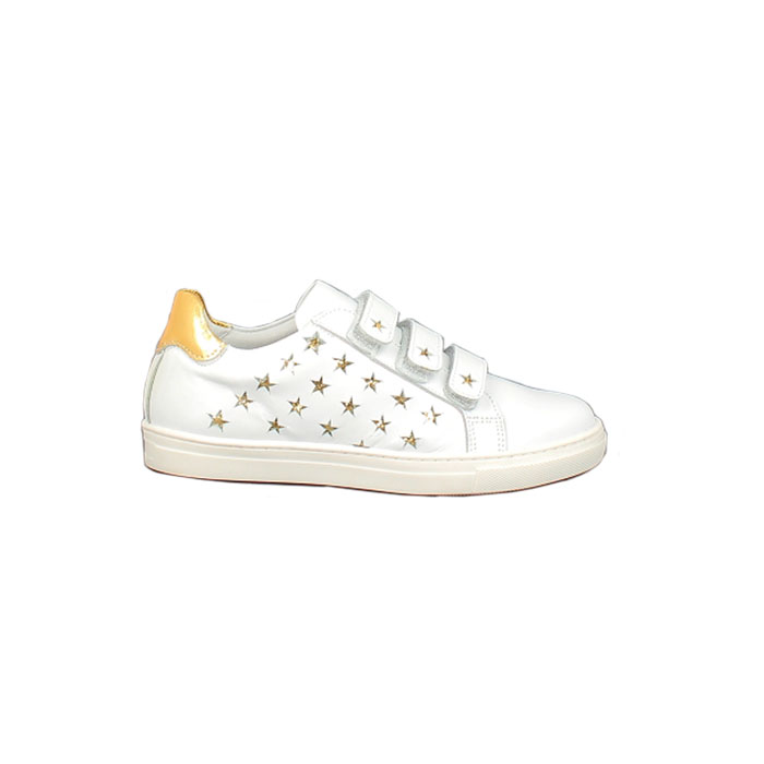 Bellamy junior fille tara cuir lisse blanc scratch