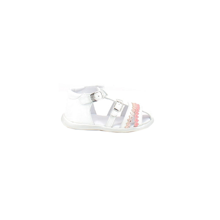 Gbb debout alida cuir lisse blanc boucle