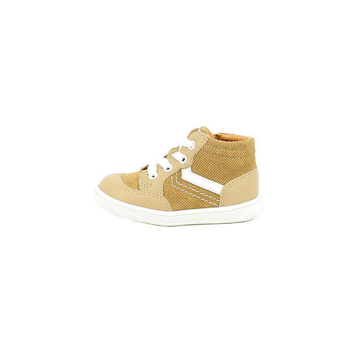 Gbb debout vigo cuir lisse beige lacet