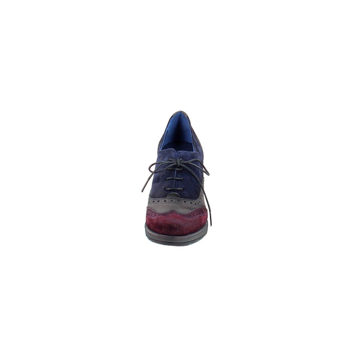 Dorking derbies mocassins d8310 velours bordeaux lacet1433901_2