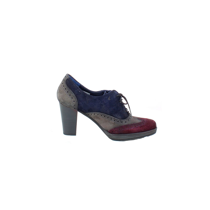 Dorking derbies mocassins d8310 velours bordeaux lacet1433901_3