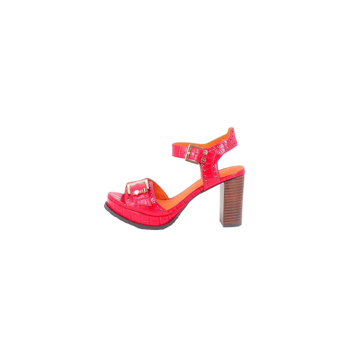 Mamzelle sandale jader croco ecaille rouge boucle