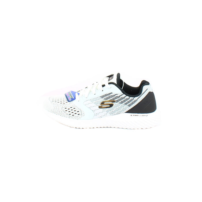 Skechers basket 232004 multi matiere blanc lacet