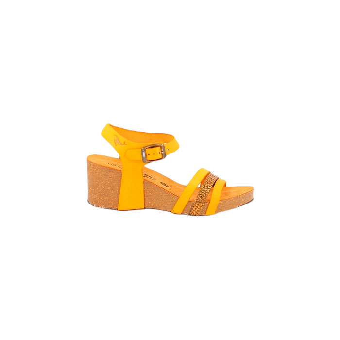 Plakton sandale 881007 cuir lisse jaune scratch