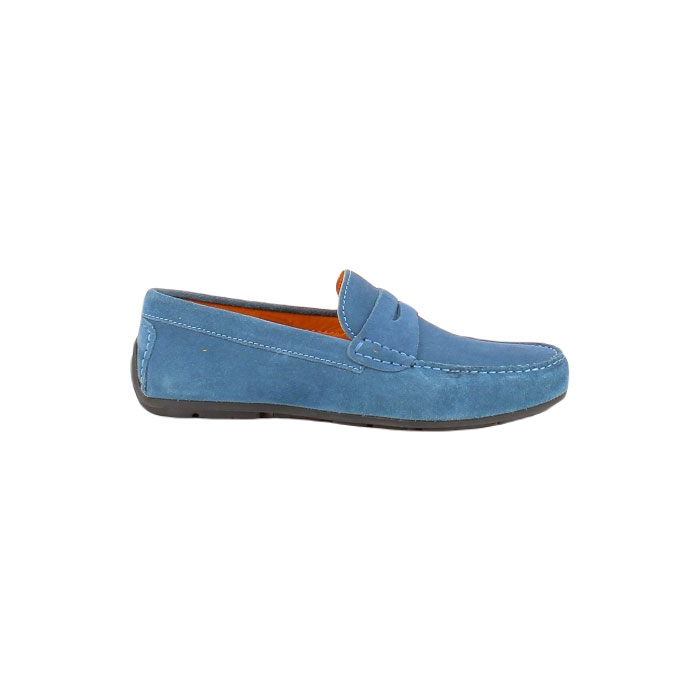 Latelier tropezien mocassin martin cuir velours bleu