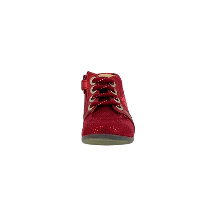 Kickers premier pas birtille cuir lisse bordeaux lacet zip1498201_2