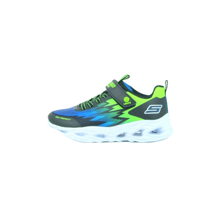 Skechers garcon 400600l multi matiere bleu scratch