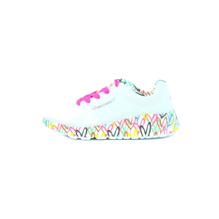 Skechers fille 314976l multi matiere blanc lacet