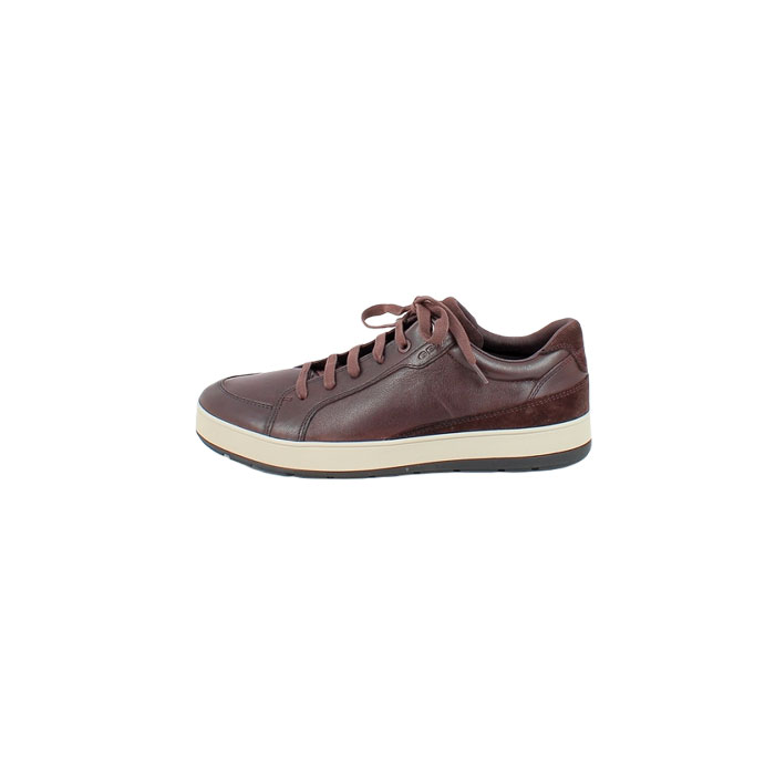 Geox basket u165qa cuir lisse marron lacet zip