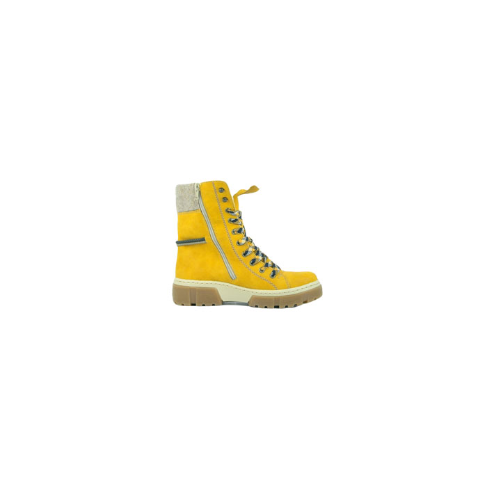 Rieker bottine x8618.68 nubuck jaune lacet zip1513401_3