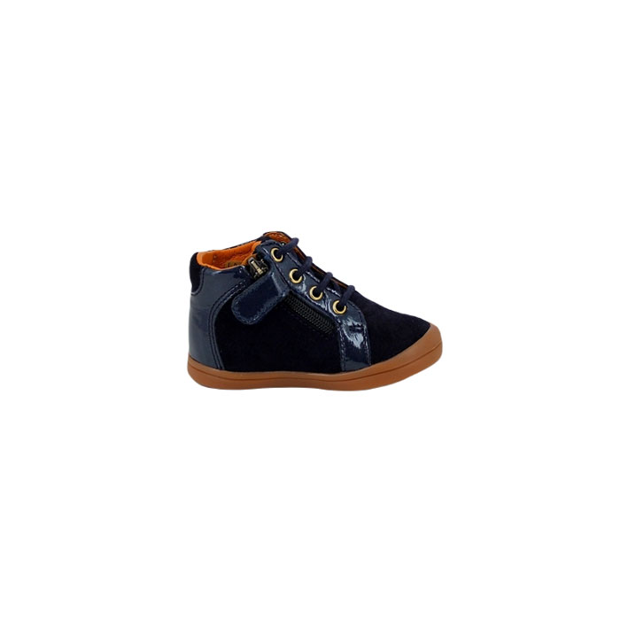 Gbb debout prune cuir velours marine lacet zip1516601_3
