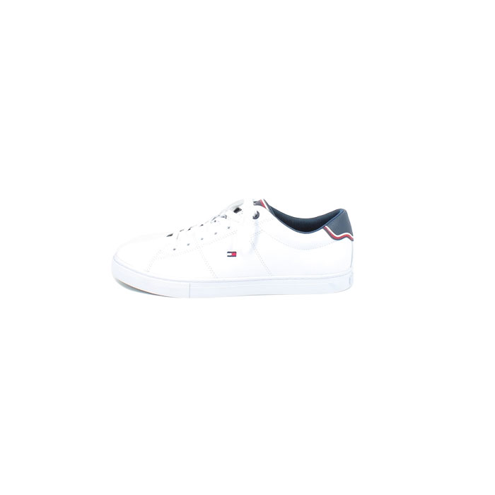 Tommy hilfiger basket fm03739 cuir lisse blanc lacet