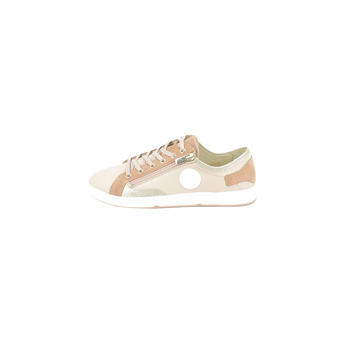 Pataugas basket jester mix cuir lisse nude lacet zip